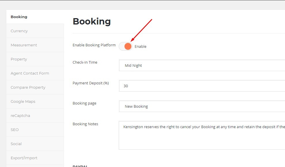 enable booking mode