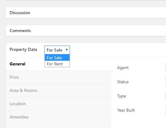 Property data in property platform