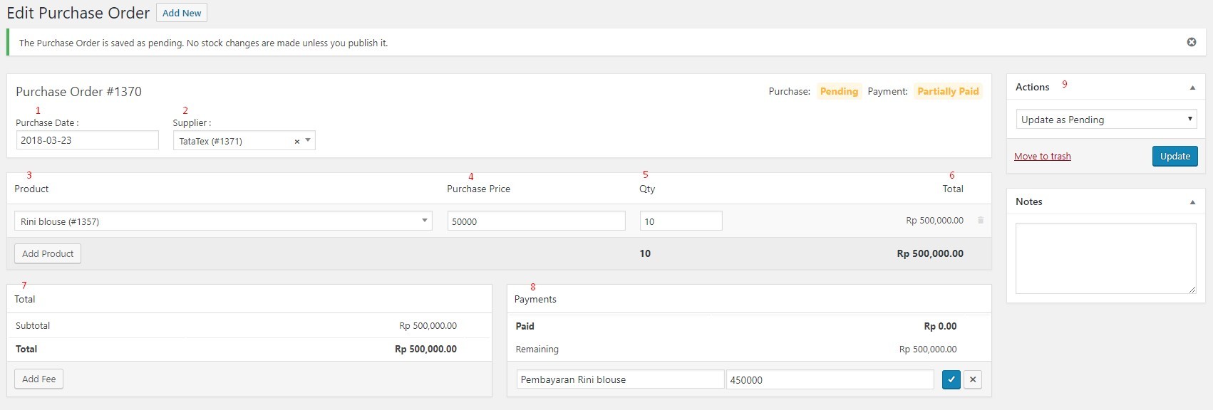 add purchase order 1